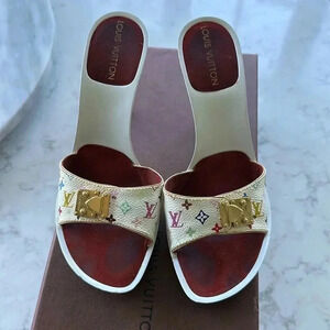 Louis Vuitton x  Murakami Mule Sandals size 36.5 white multicolor